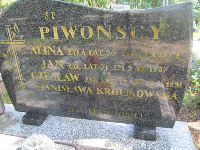 Aleksandra Piwońska 1957 Włocławek Michelin - Grobonet - Wyszukiwarka osób pochowanych